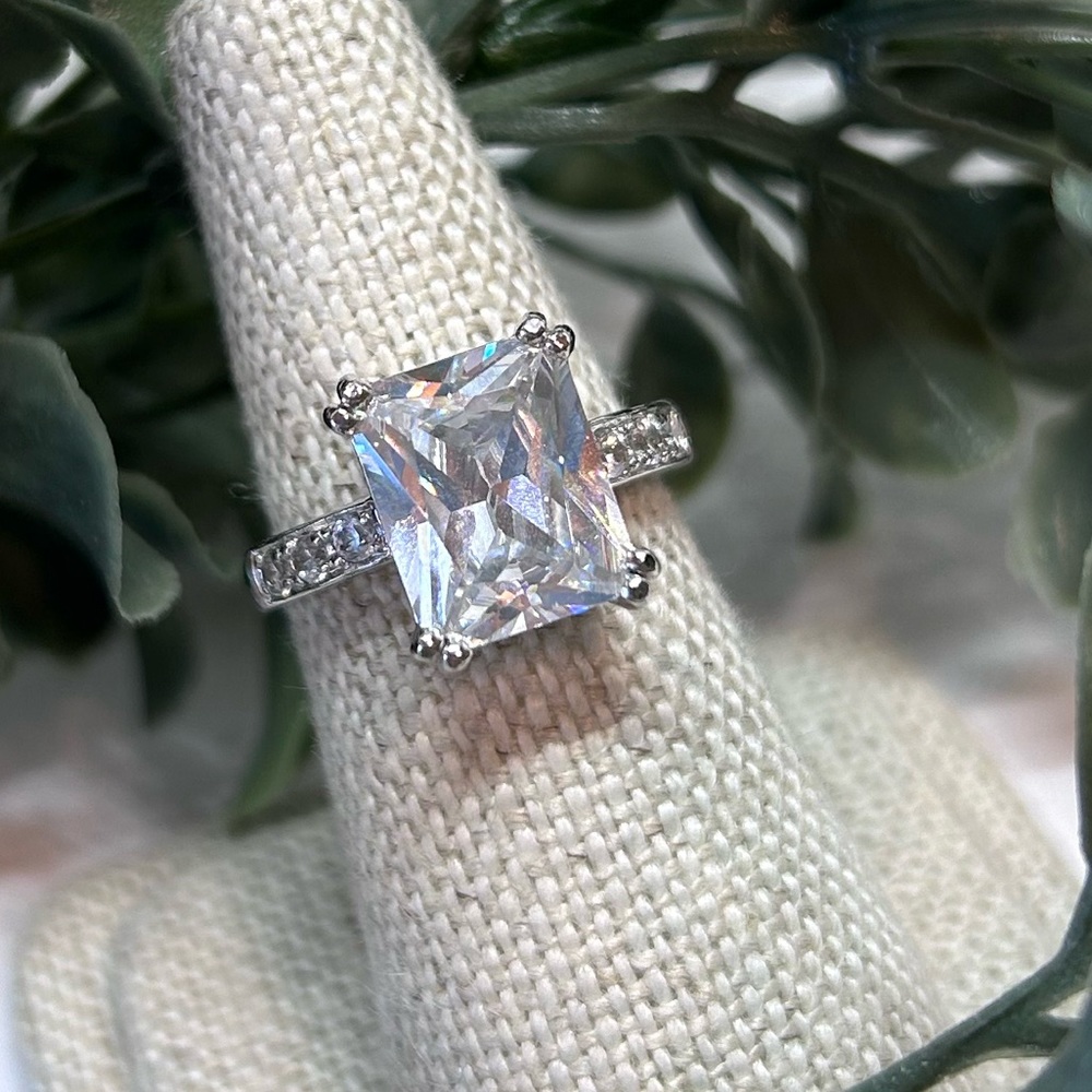 Sterling Silver Radiant Cut CZ Ring (Size 7) From Kohl’s Jewelry Department
